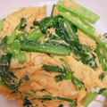 ゆーのすけ23's cooksnap of when they made 小松菜と卵の炒め物.