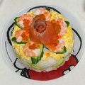 まーちゃんとみーくん's cooksnap of when they made 子どもも大人も喜ぶカラフルお寿司ケーキ♪.