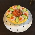 秋実's cooksnap of when they made 子どもも大人も喜ぶカラフルお寿司ケーキ♪.
