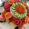 るか＆りゅうママ's cooksnap of when they made 母の日♪記念日♪誕生日に♪花の寿司ケーキ.