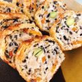 KAORULALA's cooksnap of when they made ひじきと鶏ひき肉の油揚げロール.
