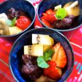 Kazuyo7719's cooksnap of when they made 抹茶アイスと白玉フルーツのあんみつ.