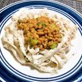 KOJIです's cooksnap of when they made 納豆とゆかりの和風パスタ.