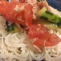 黒めんぼう's cooksnap of when they made トマトとツナのそうめん.