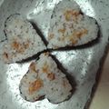 ニャンた's cooksnap of when they made かわいい♪ハート♥のおにぎり♪.