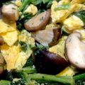 あき☆☆☆☆'s cooksnap of when they made 副菜に♪ほうれん草としいたけの卵炒め☆.