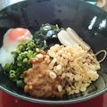 にゃんがす's cooksnap of when they made 超簡単な温玉・納豆・ワカメそば♪.