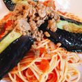 cookie☆228's cooksnap of when they made ★なすとひき肉の辛味スパゲッティ★.