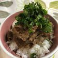 れもん12's cooksnap of when they made *青じそ&にんにくチャップ牛丼*.