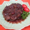 miraandleo's cooksnap of when they made *牛肉ハンバーグ★ブルーベリーソース*.