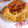 かるぼスパ's cooksnap of when they made 赤味噌＊和風ボロネーゼパスタ.