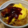 かぉP's cooksnap of when they made ライスは炊飯器で♪簡単デミのオムライス♡.