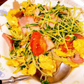 憂guushan's cooksnap of when they made 豆苗ベーコンきのこトマトのふんわり卵炒め.