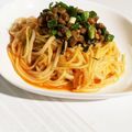 クックFJ42V9☆'s cooksnap of when they made 豚キムチ納豆パスタ.