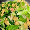 jinjin3218's cooksnap of when they made レタスと卵の炒めもの明太子入り.