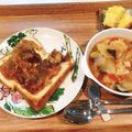 miwayon's cooksnap of when they made ＊鶏の唐揚げdeスイチリマヨトースト＊.
