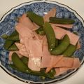 まるなこな's cooksnap of when they made 絹さやのベーコンバター炒め.