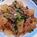 がまっコ's cooksnap of when they made 大根大量消費！大根と豚ひき肉の甘辛炒め.