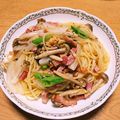 バニー1112's cooksnap of when they made きのことベーコンのガーリック醤油パスタ.