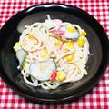 tokotann's cooksnap of when they made カニカマときゅうりのスパサラ.