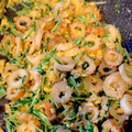 4kidsゆりみんか's cooksnap of when they made 簡単に♪ちくわと豆苗の卵とじ.