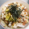あたりめっこ's cooksnap of when they made 納豆とキャベツの千切りのサラダご飯.