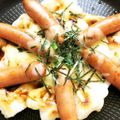 yuusuzumin's cooksnap of when they made フライパンで簡単！シャウエッセンもちピザ.