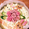 ケイコママ♪'s cooksnap of when they made ハム薔薇とくまちゃんのポテトサラダケーキ.