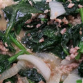 へちまもこ's cooksnap of when they made ほうれん草と玉ねぎの肉味噌炒め.