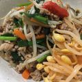 suisuimoco's cooksnap of when they made 豚挽き肉ニラモヤシ玉スタミナ丼.