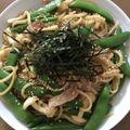 アコレモネード's cooksnap of when they made スナップエンドウの和風パスタ。.