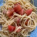 sumire's cooksnap of when they made ツナとトマトの和風冷製パスタゆず胡椒風味.
