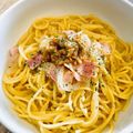 くろつぶこ's cooksnap of when they made ベーコン玉ねぎのコンソメバター醤油パスタ.