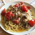 ♪ミチル♪'s cooksnap of when they made さば缶とフレッシュトマトのパスタ.