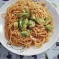 ミｲママ's cooksnap of when they made アボカドわさびポン酢の醤油パスタ♪.