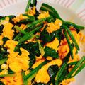 co6's cooksnap of when they made ミモレットチーズとほうれん草卵炒め.