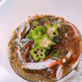 KAORULALA's cooksnap of when they made おくらとカニカマの簡単もずく和え.