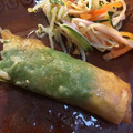 takoyuma's cooksnap of when they made ささみ、エビ、椎茸の大葉春巻き.