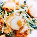 新米主婦かばち♪'s cooksnap of when they made 水菜とホタテのニンニクバター醤油炒め.