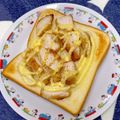 クック25OPVD☆'s cooksnap of when they made リメイク。唐揚げトースト.