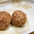 ひーにゃん241's cooksnap of when they made 簡単❁揚げないゴマ団子.