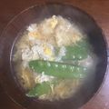 ちゃぎー's cooksnap of when they made サヤエンドウと溶き卵味噌汁.