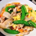 そらまめ＼☆／'s cooksnap of when they made ☼スナップエンドウと豚バラの卵炒め.