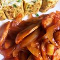 67luna's cooksnap of when they made 玉ねぎと魚肉ソーセージのケチャップ炒め.
