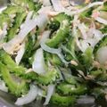 ＋SUN3's cooksnap of when they made ゴーヤとサバ缶のサラダ.