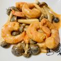 meechan_y's cooksnap of when they made 海老としめじのピリ辛オーロラソース和え.