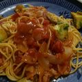 ヨシヨッシー's cooksnap of when they made ベーコンと アボカドの トマトスパゲティ.