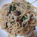 m11k12's cooksnap of when they made えのきとニラのスパゲティ.