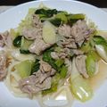 kikiにゃん's cooksnap of when they made ちんげん菜と豚肉♪あんかけうどん(乾麺).