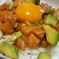 あゆパパ0905's cooksnap of when they made アボカドとサーモンの無敵漬け丼.